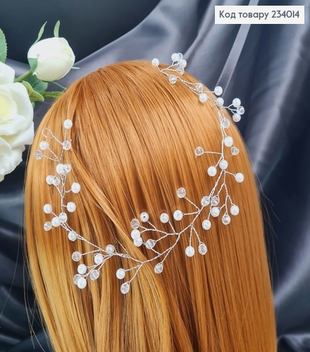 Веточка в волосы с жемчугом и стиклярусом 234014 фото 1