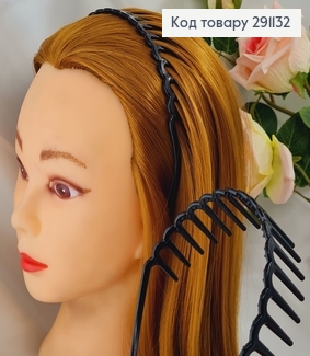 Обруч Гребень черный глянцевой 291132 фото