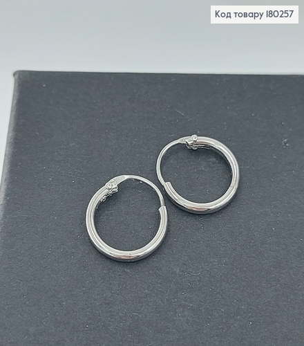 Серьги колечка 0,8см родированые медзолото Xuping 180257 фото 2