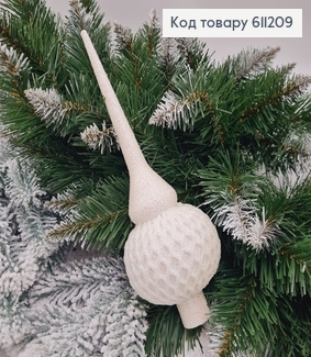 Верхівка на ялинку Ажур БІЛА, 25см, Україна 611209 фото