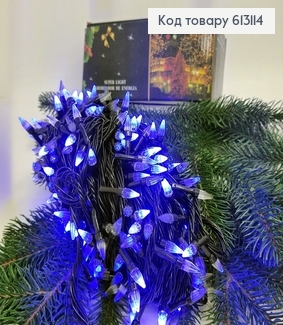 ¶Гирлянда свеча черная проволока 20 м 320 LED синяя (с удлинителем) 613114 фото