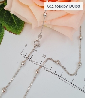 Цепочка с шариками 45 см с родием 190188 фото