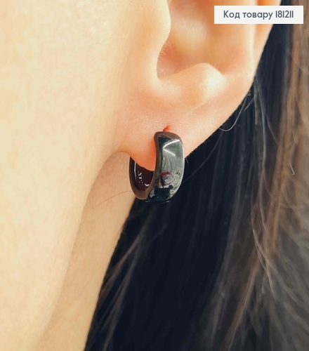 Серьги Брутальные широкие кольца, шир.5мм, диам. 1см, Xuping 181211 фото 2