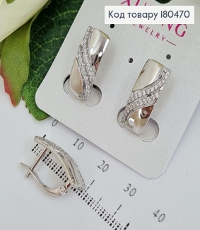 Серьги Деловые с камешками  родованные Xuping 180470 фото