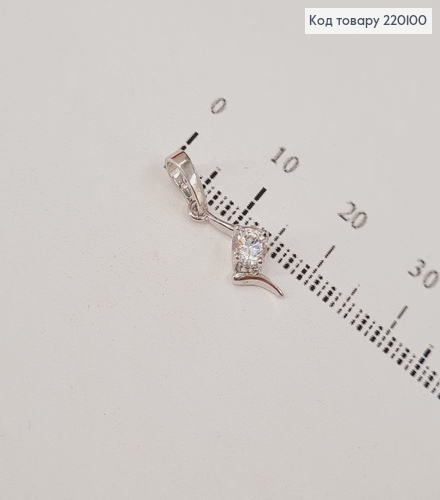 Кулон с камнем 0,5 см  родованное  Xuping 220100 фото 1