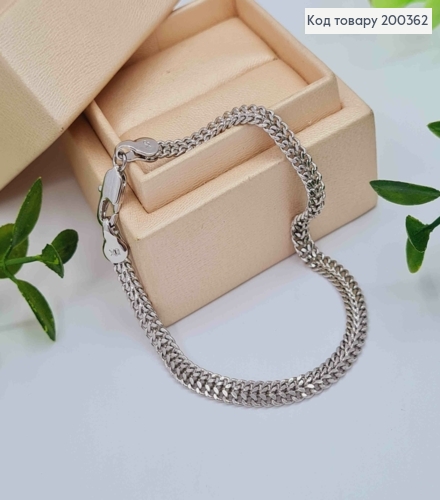 Браслет родований плетіння ПІТОН, ширина 3,5см,  довжина 19см, Xuping  200362 фото 1