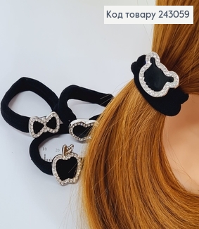 Резинка чорна Брошка 10 шт / уп ціна за уп. 243059 фото