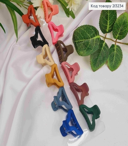 Краб пластик, матовый, "Крючок", 3,5см, цвета в ассортименте. 213234 фото 1