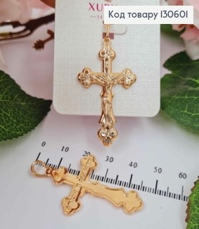 Крестик с распятием "Спаси и сохрани", размер 3,8*2,5см, Xuping 18K 130601 фото