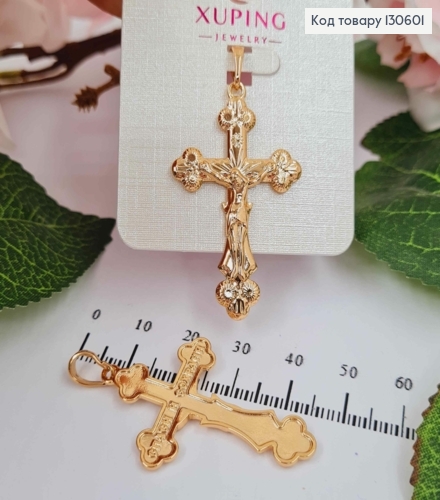 Крестик с распятием "Спаси и сохрани", размер 3,8*2,5см, Xuping 18K 130601 фото 1