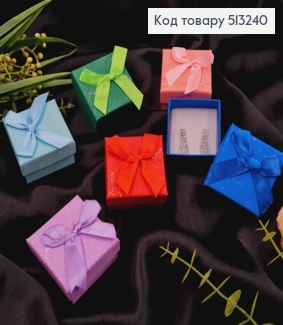 Коробочка квадратная ювелирная "Мрамор", размер 5*5*2,5см, белая серединка, цвета в ассортименте. 513240 фото