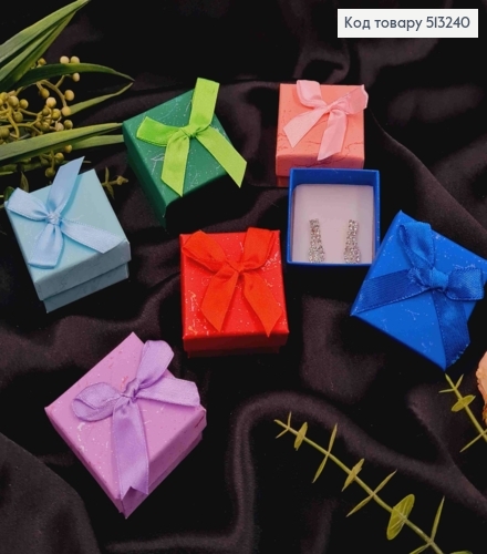 Коробочка квадратная ювелирная "Мрамор", размер 5*5*2,5см, белая серединка, цвета в ассортименте. 513240 фото 1