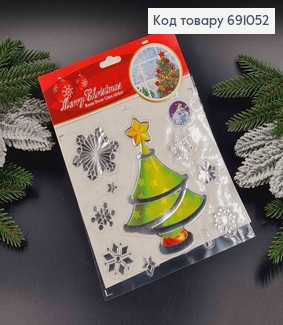 Атрибутика свята, Різдвяні наліпки на скло, в асорт.  691052 фото