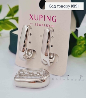 Серьги кольца "Овальные", длина 2,5см, Xuping 181911 фото