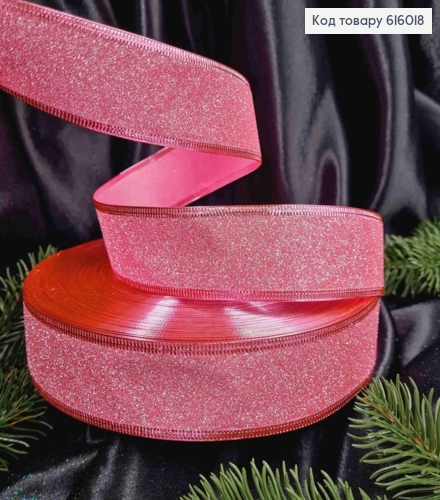 Лента Блеск РОЗОВАЯ, ширина 4см, длина 100 ярдов (90м) 616018 фото 1