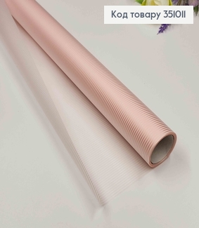 Пленка в полоску, прозрачная, НЕЖНО-РОЖЕВАЯ, 68см*8,5 ярда 351011 фото