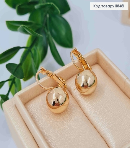 Серьги с шариком, диаметр 1см, XUPING 18K 118481 фото 2