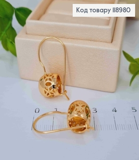 Серьги "Ажурные Шары" (1,1см), длина 2,8см, французская застежка, Xuping 18K 118980 фото