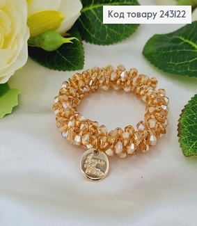 Резинка 5,5см  з  Янтарним   стіклярусом 243122 фото