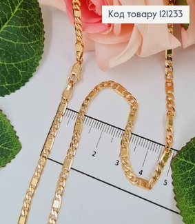 Цепочка плетения картье с перепонками, шир. 4мм, дл. 50см. Xuping 18K 121233 фото