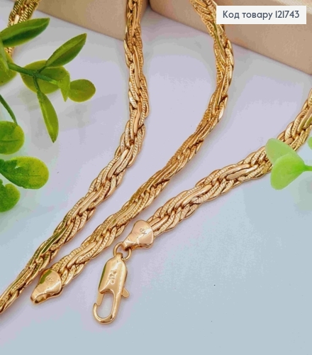 Цепочка плетения КОСИЧКА, ширина 6мм, длина 60см, Xuping 18К 121743 фото 2