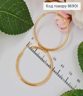 Серьги кольца, диаметр 3,5см, Xuping 18K 116901 фото