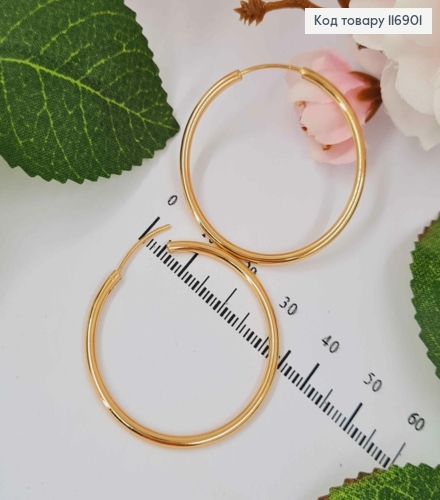 Серьги кольца, диаметр 3,5см, Xuping 18K 116901 фото 1
