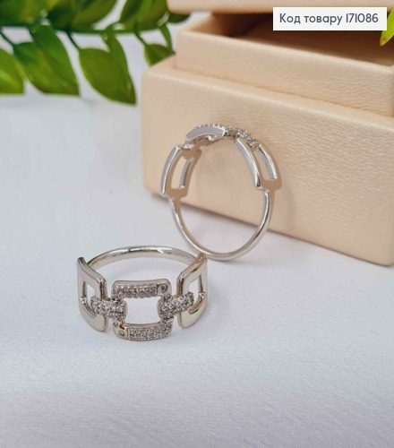 Кольцо родованное "Оливия" украшено Блестящими камнями, Xuping 171086 фото 1