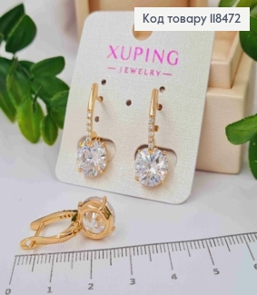 Серьги с Блестящим камнем, 2,5см, англ. застежка, XUPING 18K 118472 фото