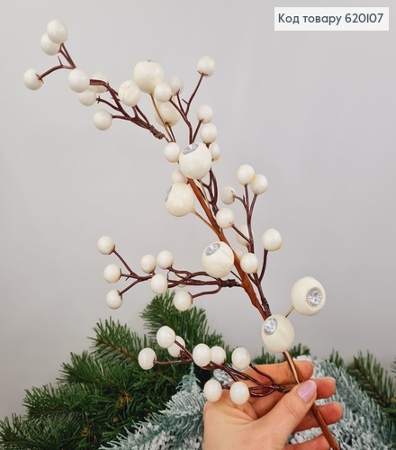 Гілочка з бусинок з камінцями на металевому стержні 55см 620107 фото 1