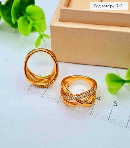 Кольцо украшено Блестящими камешками, Xuping 18К 171161 фото 1