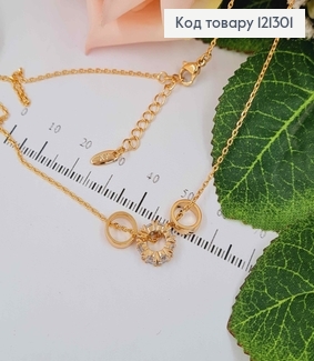 Цепочка якорное плетение, с подвесками шармиками в камнях, дл. 42+3см, Xuping 18К 121301 фото