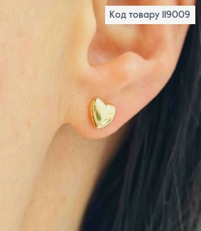 Серьги-гвозди Сердце маленькое объемное (размер 0,6*0,6см) ,Xuping 18K 119009 фото