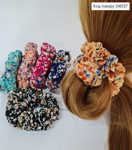 Резинка ткань объемная цветы в асс. 241027 фото 1