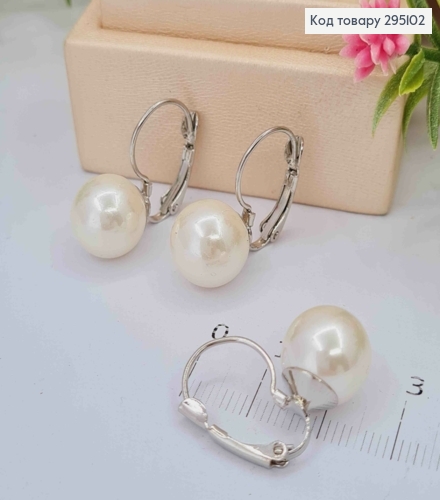 Серьги с жемчужками, 1,2см 295102 фото 2