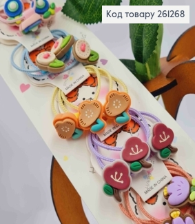 Набір  дитячих резинок (30шт)  ЦВІТ кактуса в асортименті, тоненькі, діаметр 3,5см 261268 фото