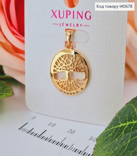 Кулон Дерево в оправе с камнями, 1,8см, Xuping 18К 140678 фото 2