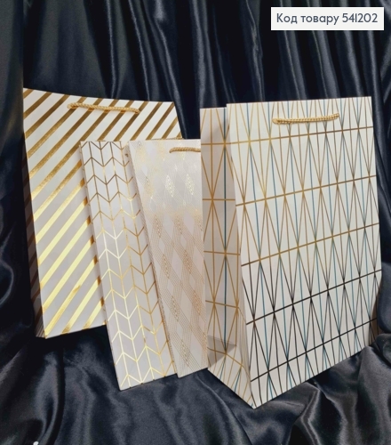 Пакет бумажный с геометрическим рисунком, 32*26*10см, в ассортименте 541202 фото 1