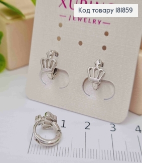Серьги кольца "Корона", диаметр 1см, Xuping 181859 фото