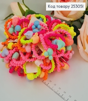 Резинка (100шт)детская яркая разноцветная с ФИГУРКАМИ 253051 фото