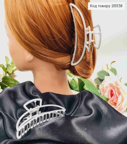 Краб метал 11см  дуга "півмісяць" ,  СРІБНИЙ колір 215538 фото 1