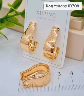 Серьги кольца "Овальные", ширина 0,8см, длина 2,3см, Xuping 18К. 119708 фото