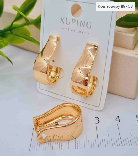 Серьги кольца "Овальные", ширина 0,8см, длина 2,3см, Xuping 18К. 119708 фото 1