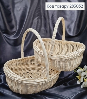 Набір кошиків плетених 2шт ВИБІЛЕНИХ (Верх: 43*33см,36*27см)(глибина:13 і 15см), ПОЛЬЩА 283052 фото