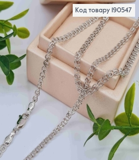 Ланцюжок родований плетіння ЛАВ, ширина 3мм, довжина 45см, Xuping 190547 фото