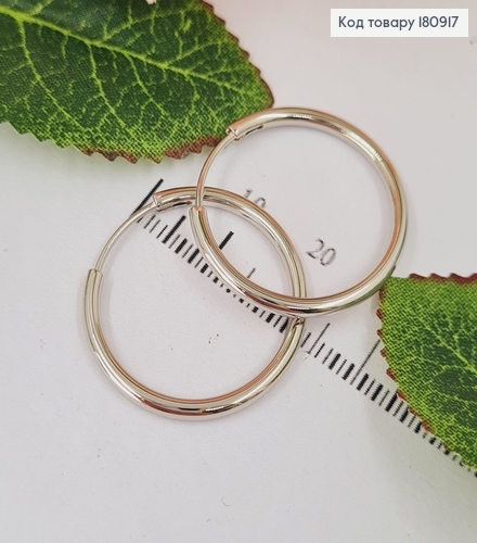 Сережки родированые кольца 2,5см, Xuping 180917 фото 1