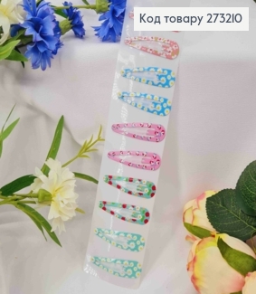 Заколки тік-так дитячі, "Весняні квіти та Єдиноріг", Різнокольорові, 5см, 10шт/уп 273210 фото