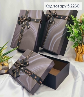 Набор коробок(3шт) Прямоугольные ЧЕРНЫЕ с хаотическим рисунком (29х21х9см, 26х19х8см, 23х17х7см) 512260 фото