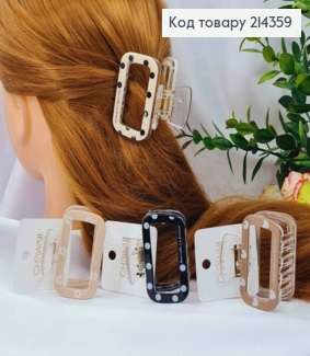 Краб пластик  "Прямокутний"  Barrеtte la France , 6см, Пастельні кольори в асортименті 214359 фото