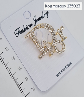 Брошь металл золота Диор с камнями  235023 фото